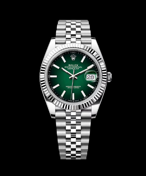 데이저스트 (스틸 / 플루티드 베젤 / 쥬빌리 / 그린 옴브레 다이얼) 41mm